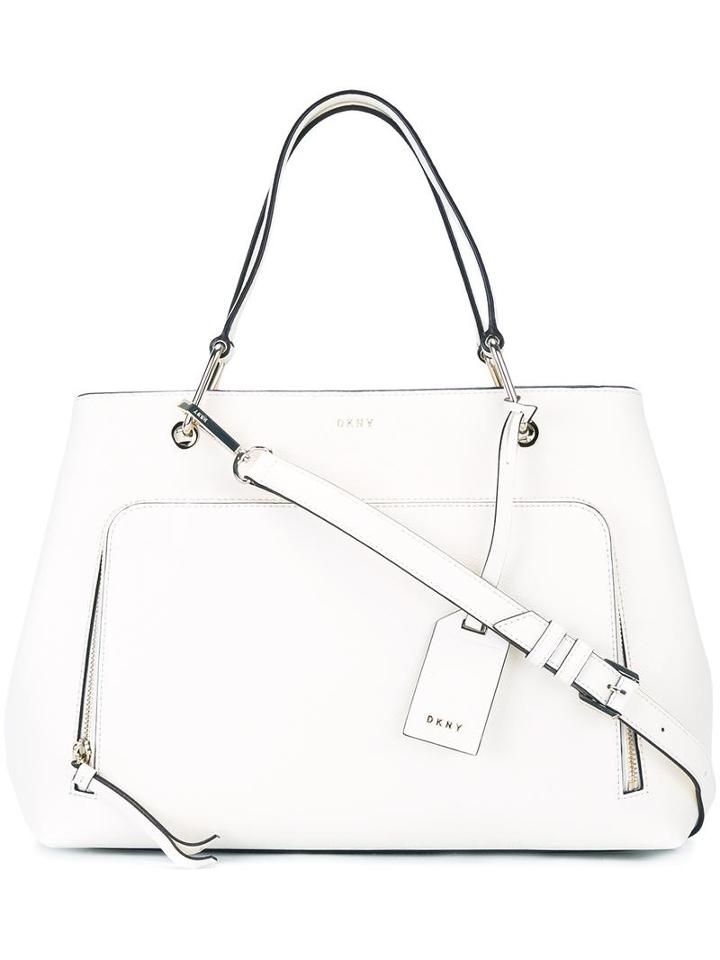 Dkny Zip Pocket Tote, Women's, White