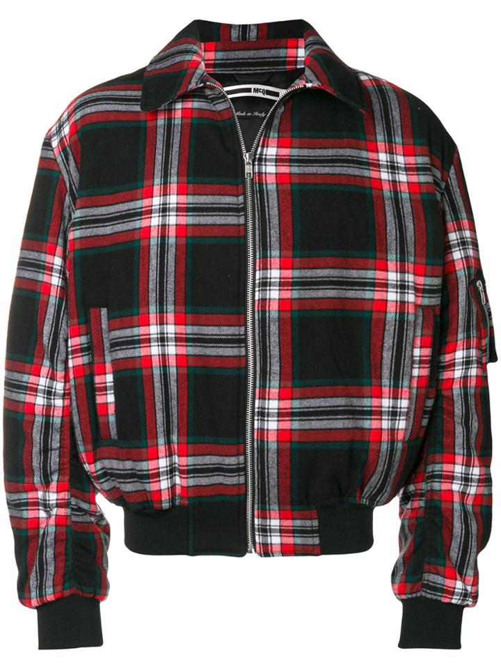 Mcq Alexander Mcqueen Tartan Bomber Jacket - Black