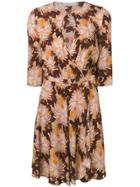 L'autre Chose Buttoned Neck Dress - Brown