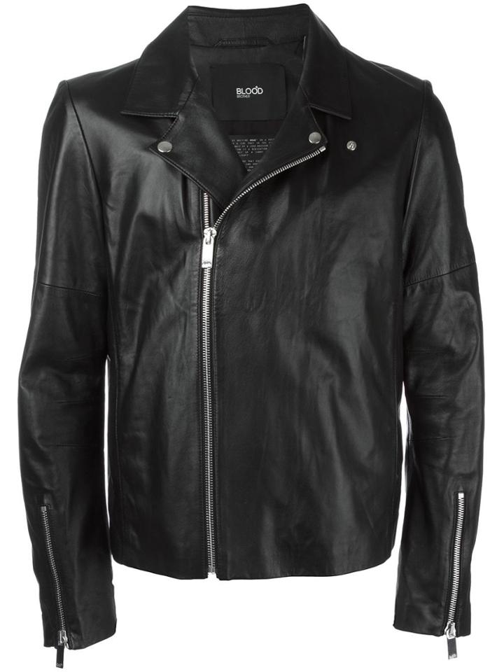 Blood Brother Zip Up Biker Jacket - Black