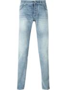 Dolce & Gabbana Straight Leg Trousers, Men's, Size: 46, Blue, Cotton/leather