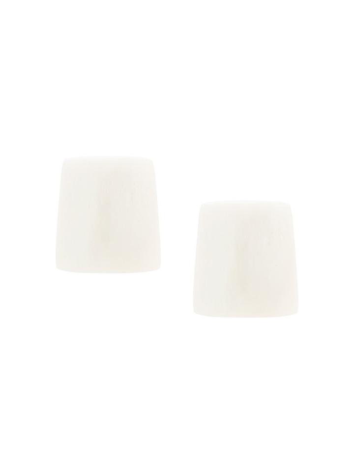 Monies Square Clip-on Earrings - White