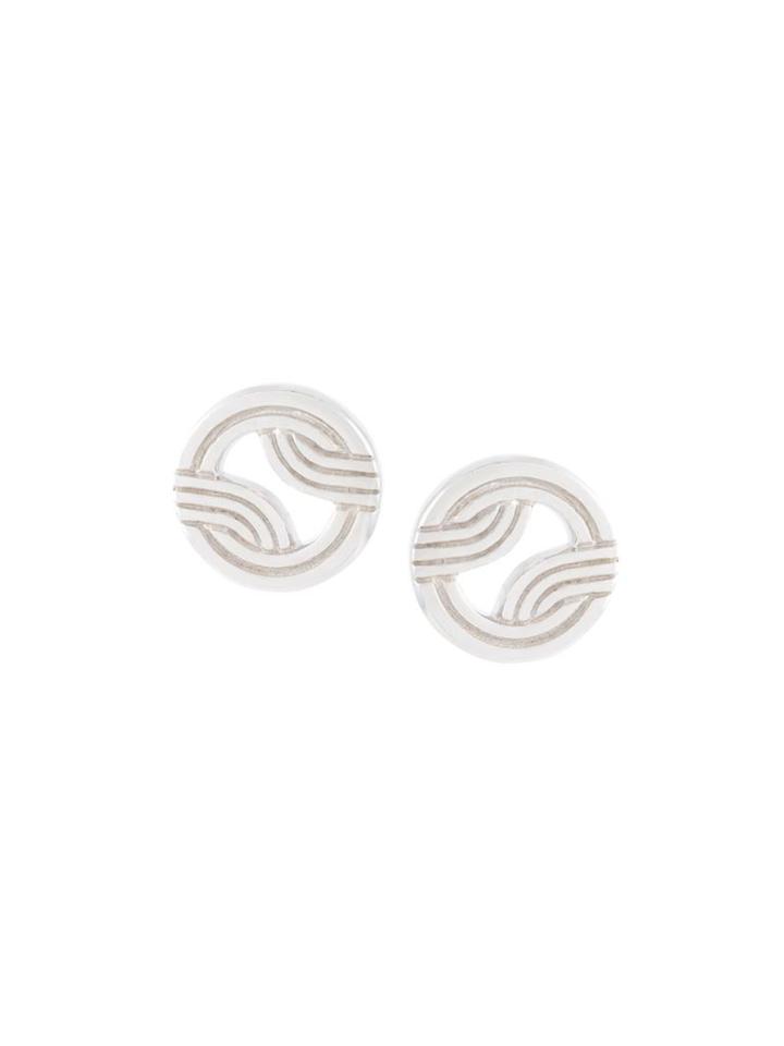 Lara Bohinc Stenmark Solar Stud Earrings, Women's, Metallic, Rhodium Plated Sterling Silver