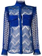 Just Cavalli Sheer Lace Shirt - Blue