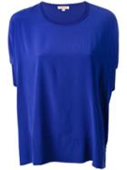 P.a.r.o.s.h. - Ribbed Trim Blouse - Women - Silk/spandex/elastane - M, Women's, Blue, Silk/spandex/elastane