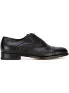 Santoni Classic Derby Shoes, Men's, Size: 44, Black, Calf Leather/leather