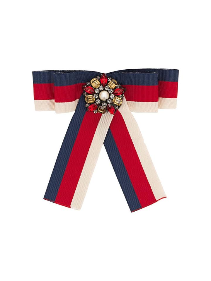 Gucci Sylvie Web Bow Brooch - Blue