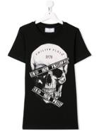 Philipp Plein Junior Teen Skull Logo Print T-shirt - Black