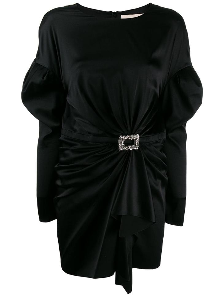 Alexandre Vauthier Long-sleeve Ruched Mini Dress - Black