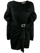Alexandre Vauthier Long-sleeve Ruched Mini Dress - Black