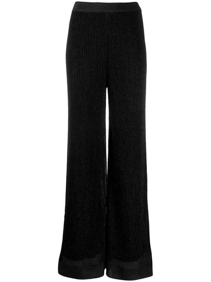 M Missoni Flared Metallized Trousers - Black