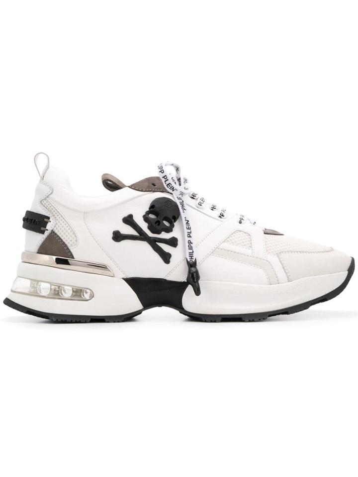 Philipp Plein Skull Runner Sneakers - White