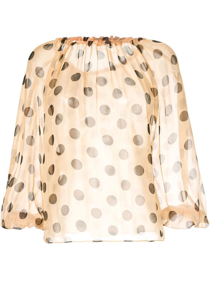 Bianca Spender Polka Dot Blouse - Neutrals