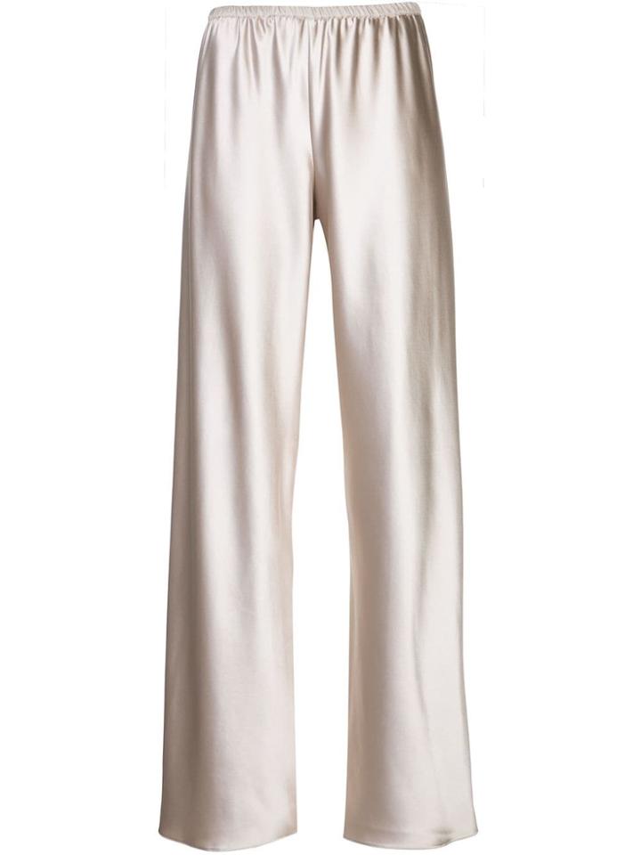 Peter Cohen Satin Wide-leg Trousers - Neutrals