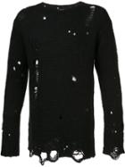 R13 Distressed Jumper, Men's, Size: Small, Black, Alpaca/merino/polyacrylic