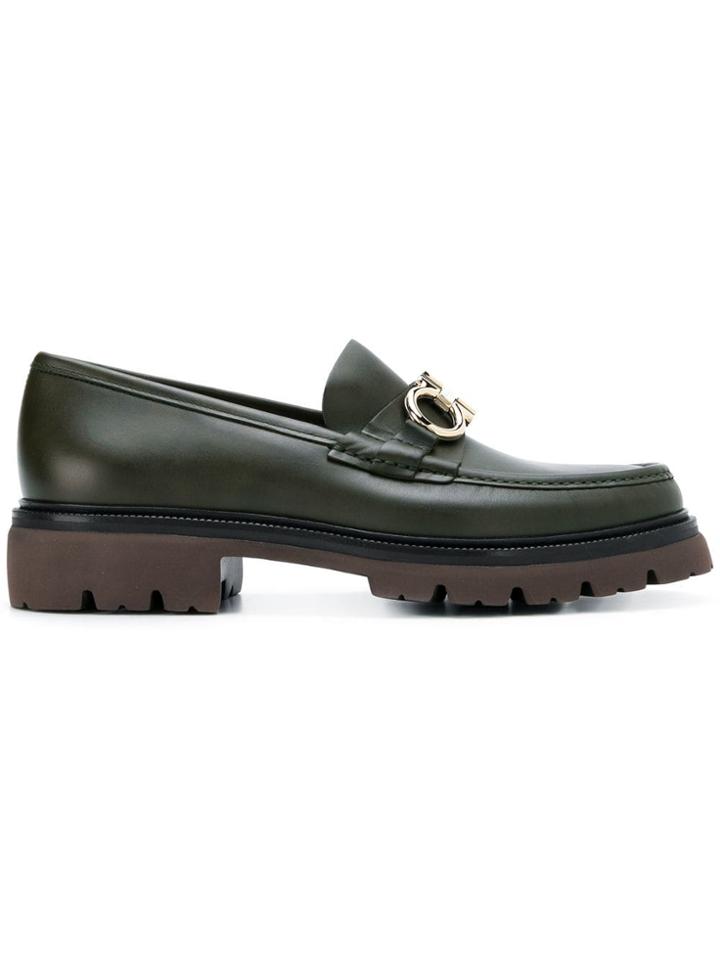 Salvatore Ferragamo Gancini Bit Loafers - Green