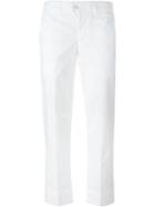 Julien David Straight Leg Cropped Trousers, Women's, Size: Xs, White, Cotton