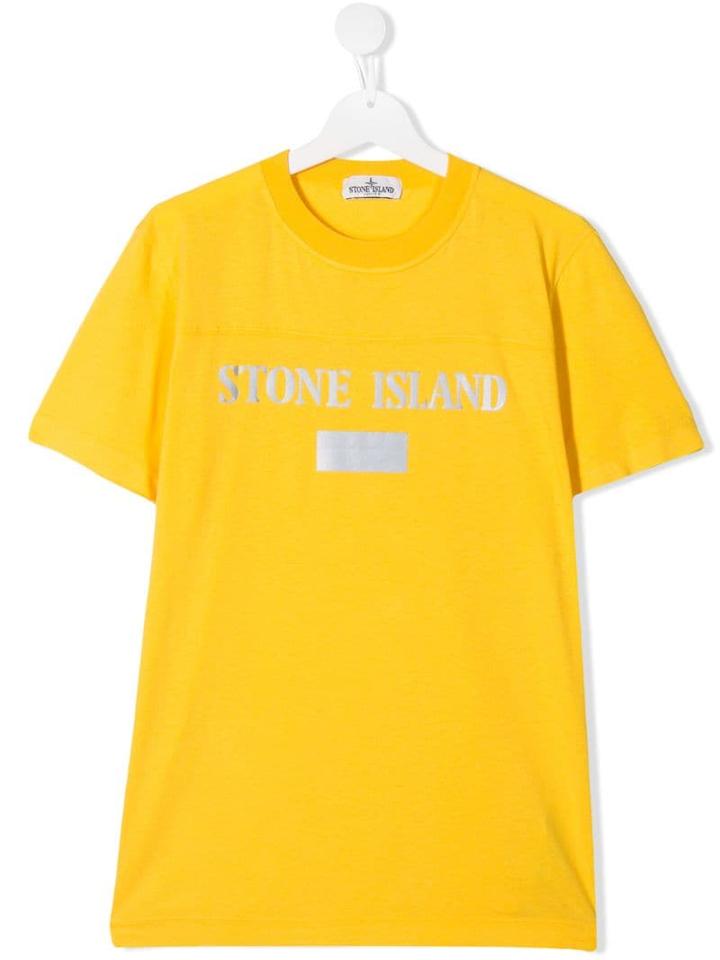 Stone Island Junior Contrast Logo T-shirt - Yellow