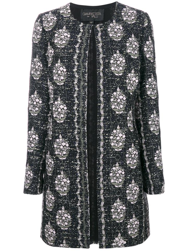 Giambattista Valli Embroidered Open Front Coat - Black