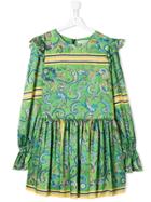 Philosophy Di Lorenzo Serafini Kids Teen Paisley Print Dress - Green