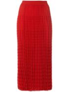 Victoria Beckham Pleated Knit Skirt - Red