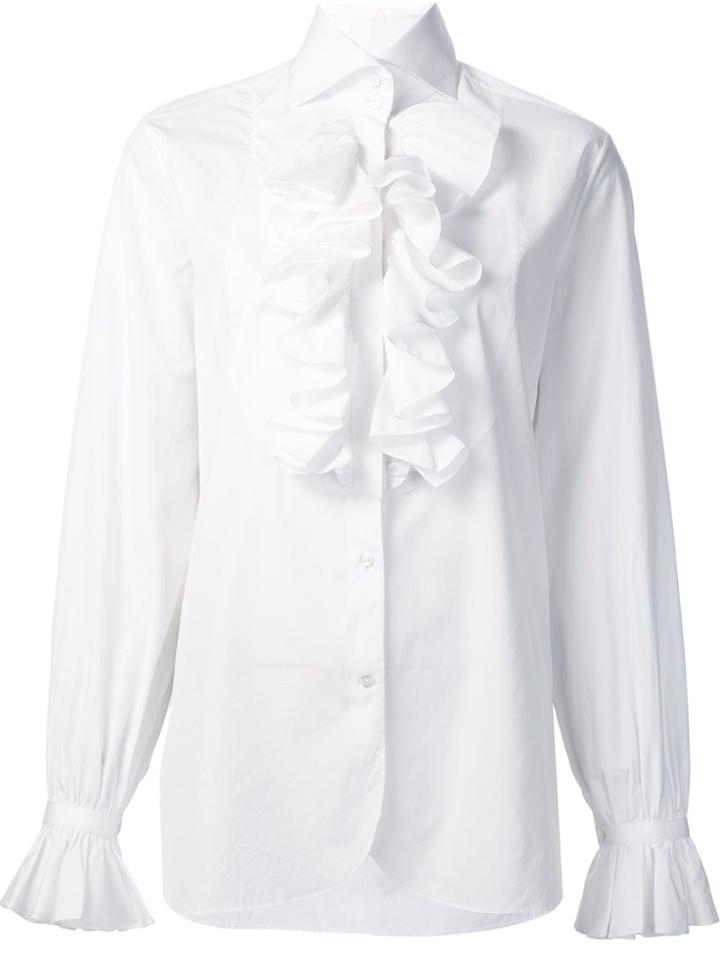 Ralph Lauren Ruffled Detail Shirt - White