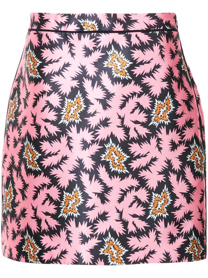 Victoria Victoria Beckham Big Bang Print Skirt - Pink & Purple