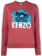Kenzo Flower Logo Print Sweathisrt - Red