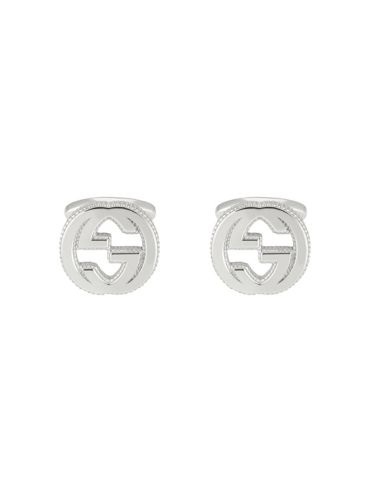 Gucci Interlocking G Cufflinks In Silver - Metallic