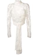 Magda Butrym Sheer Lace Top - White