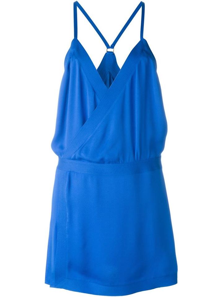 Dsquared2 Spaghetti Strap Loose Dress, Women's, Size: 38, Blue, Silk