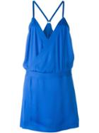Dsquared2 Spaghetti Strap Loose Dress, Women's, Size: 38, Blue, Silk