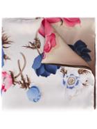 Salvatore Ferragamo - Shaded Floral Print Scarf - Women - Silk - One Size, Brown, Silk