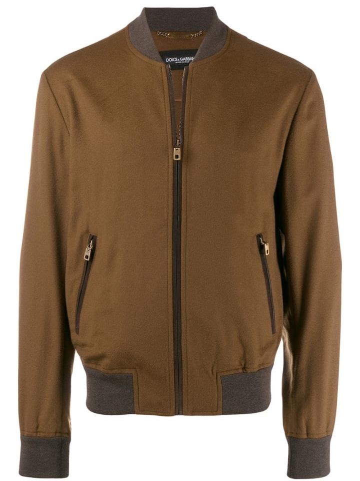 Dolce & Gabbana Zipped Bomber Jacket - Brown