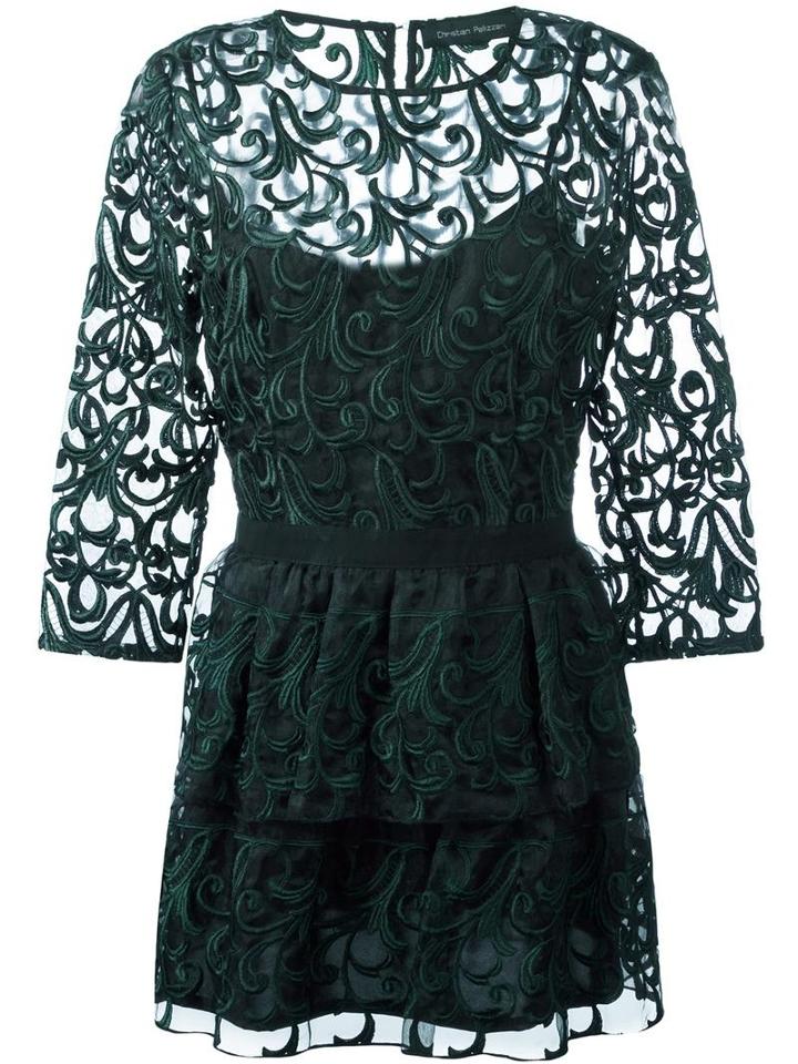 Christian Pellizzari Lace Dress, Women's, Size: 44, Green, Polyester/spandex/elastane/viscose