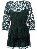 Christian Pellizzari Lace Dress, Women's, Size: 44, Green, Polyester/spandex/elastane/viscose