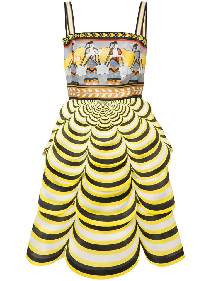 Mary Katrantzou - Pandora Scalloped Dress - Women - Silk - 10, Black, Silk