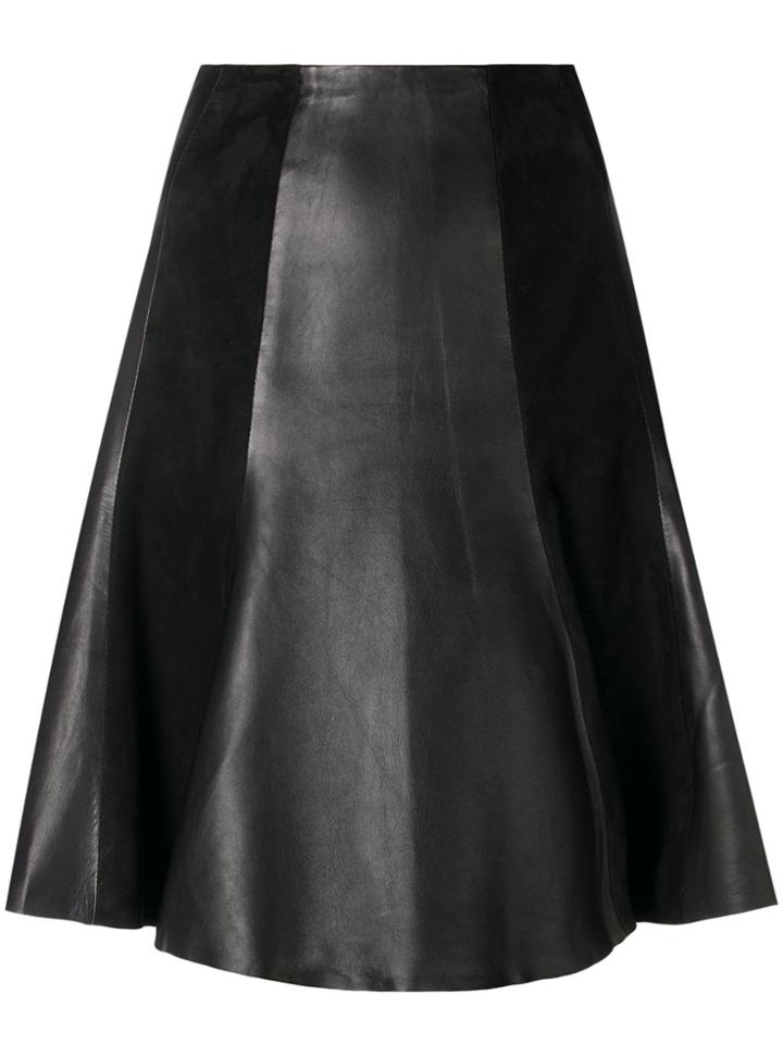 Karl Lagerfeld Paneled A-line Skirt - Black