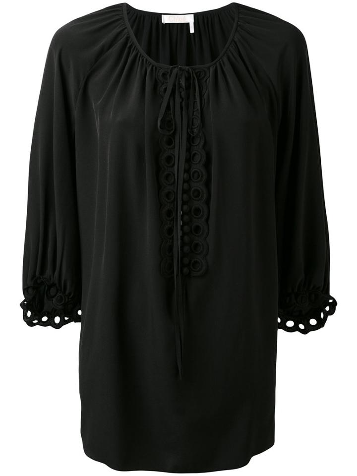 Chloé - Shift Blouse - Women - Silk - 38, Black, Silk