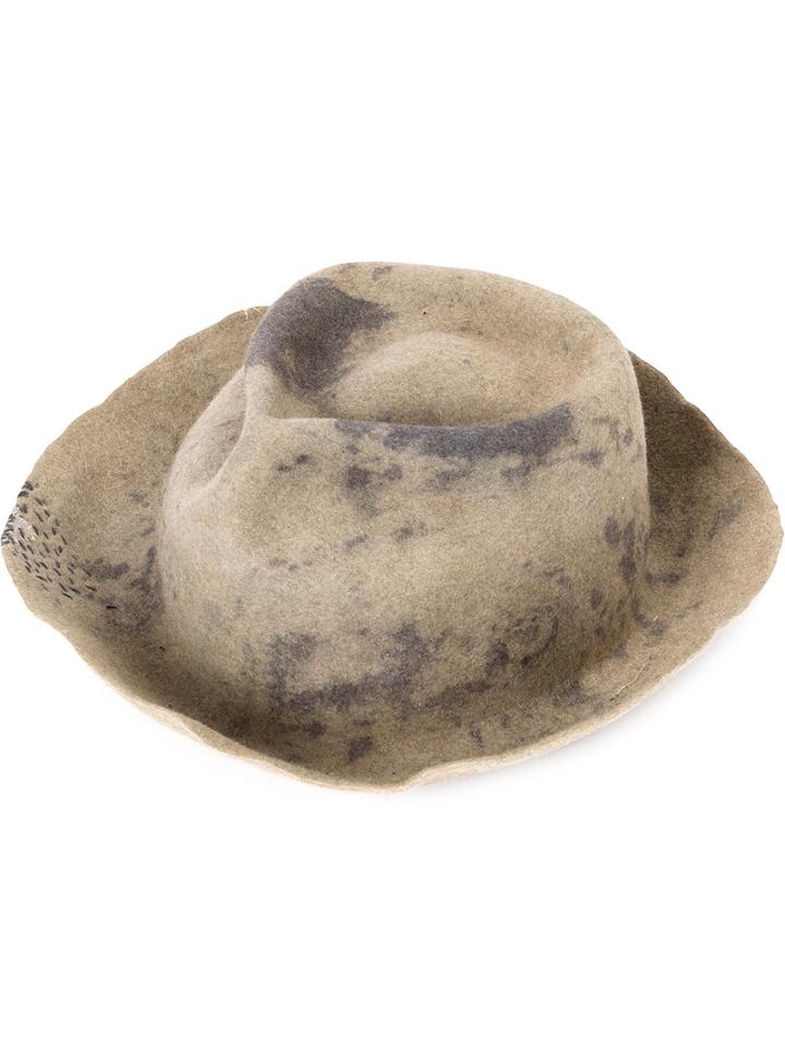 Horisaki Design & Handel - Fedora Hat - Women - Rabbit Fur Felt - 57, Nude/neutrals, Rabbit Fur Felt
