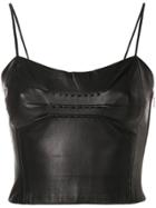 Versace Vintage Gathered Front Vest - Black