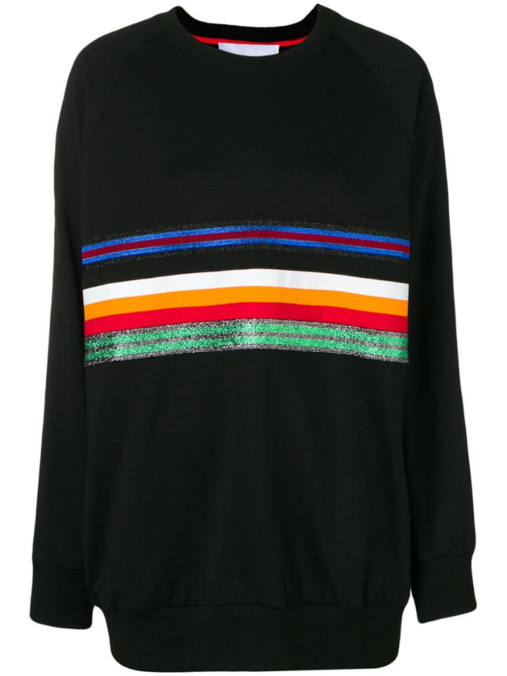 No Ka' Oi Oversized Stripe Front Sweatshirt - Black