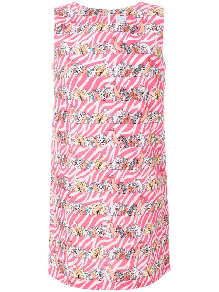 Ultràchic Printed Shift Dress - Pink & Purple