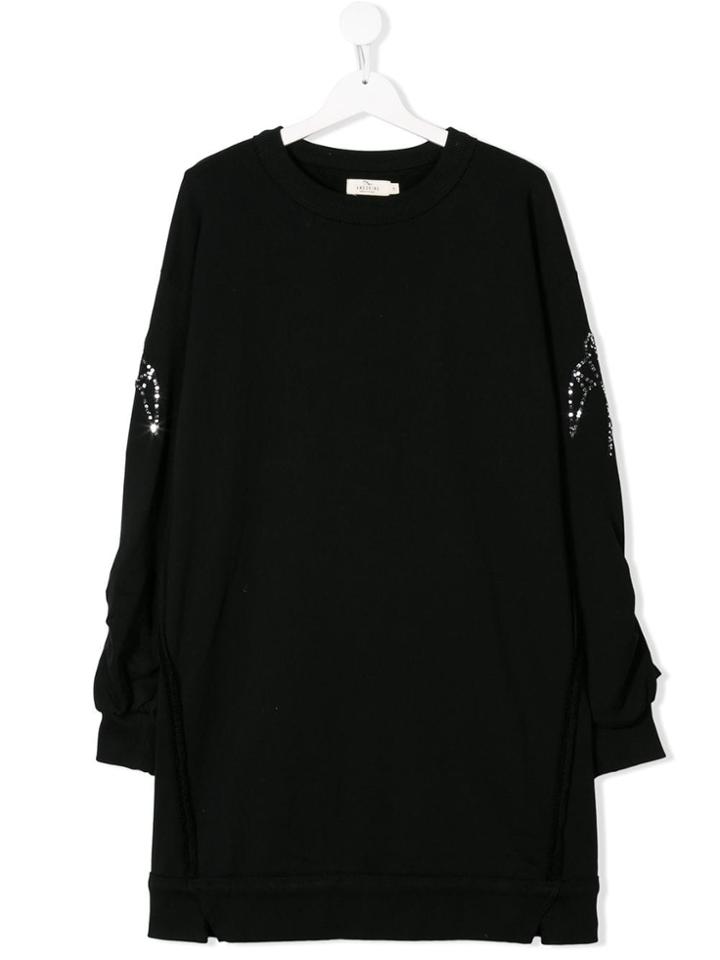 Andorine Teen Embroidered Sweatdress - Black