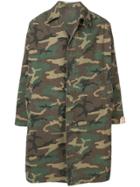 Fortela Camouflage Print Coat - Green