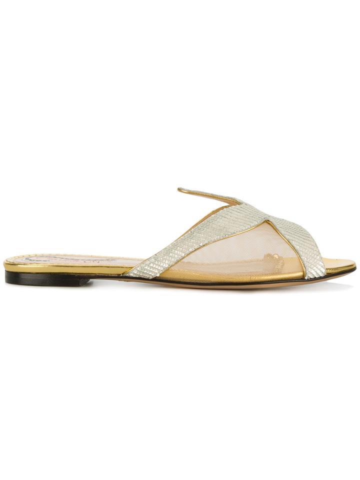 Charlotte Olympia Sandy Marine Star Slides - Nude & Neutrals