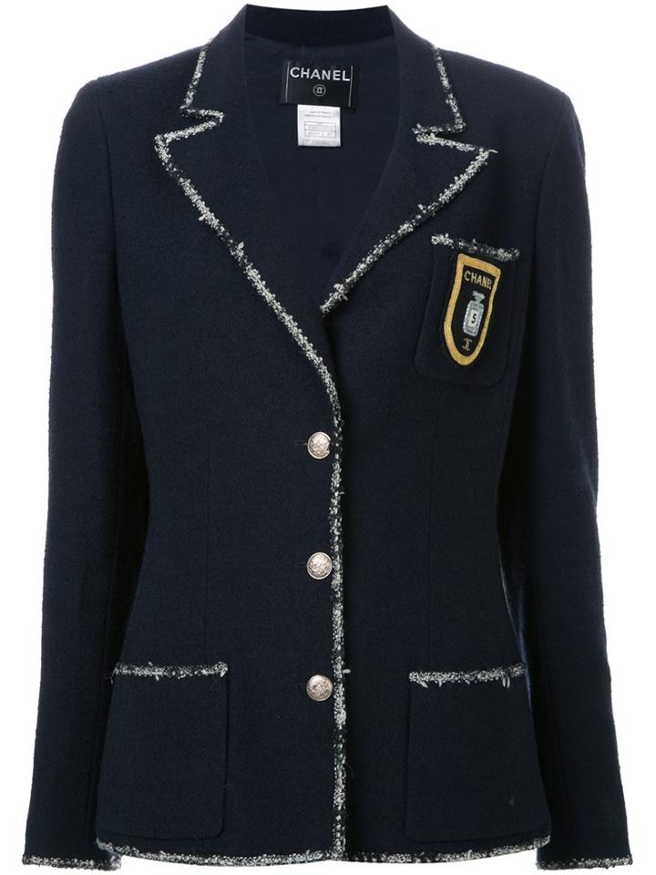 Chanel Vintage Contrast Trim Blazer