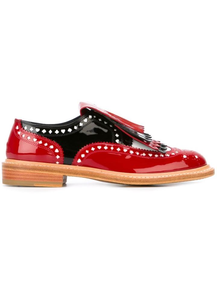 Robert Clergerie Robert Clergerie X Disney Royal Brogues, Women's, Size: 39, Red, Leather/patent Leather