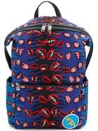 Fendi Leopard Print Backpack - Blue