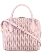 Miu Miu Textured Tote Bag, Women's, Pink/purple, Calf Leather